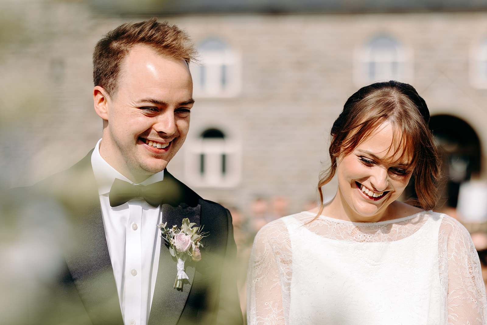 Close-up of bride’s emotional reaction during vows – expressive and real, classic candid wedding detail.